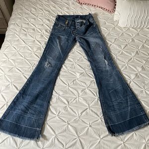 VIGOSS Women’s Size 3/4 27 Denim Jeans, Super Flare Style Fit Stretch